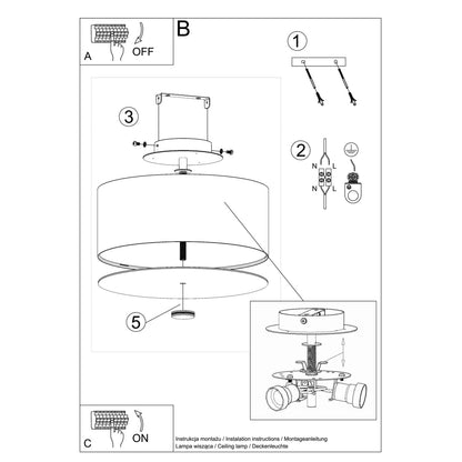 Plafondlamp SKALA 30 zwart