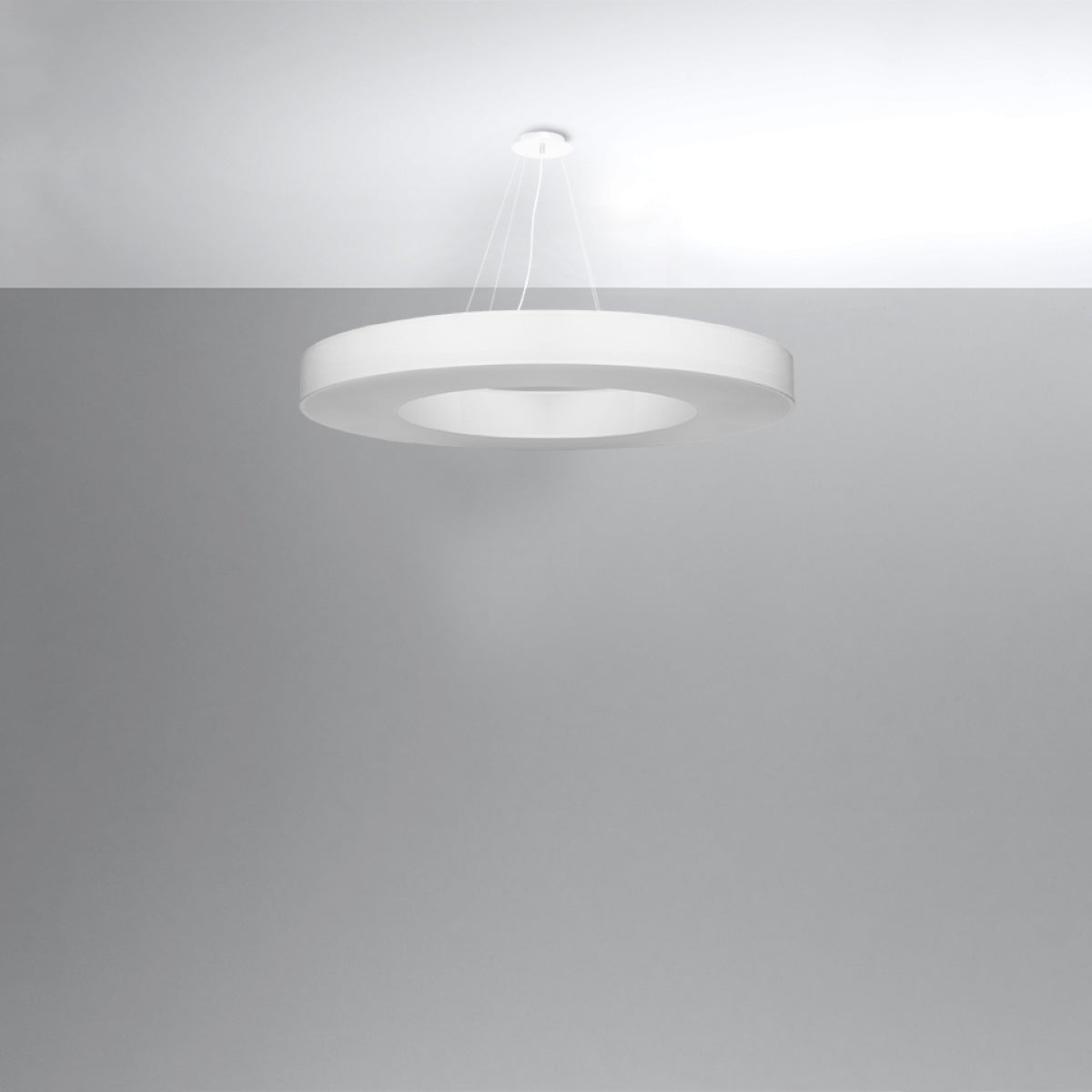 Elegante witte Kroonluchter SATURNO SLIM 90
