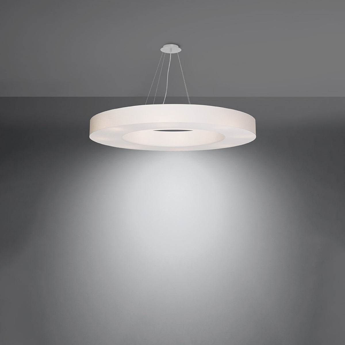 Elegante witte Kroonluchter SATURNO SLIM 90