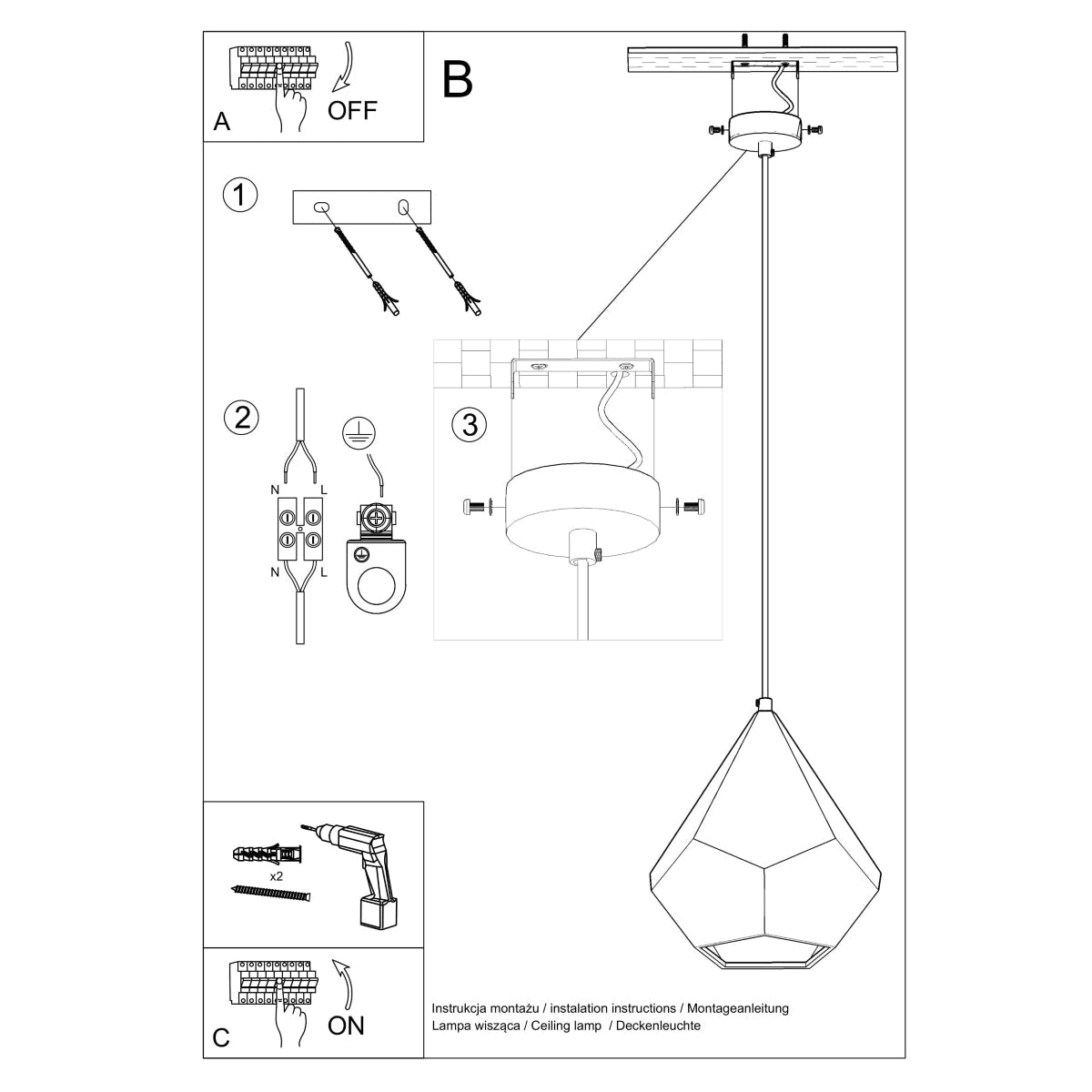 Keramische hanglamp PAVLUS