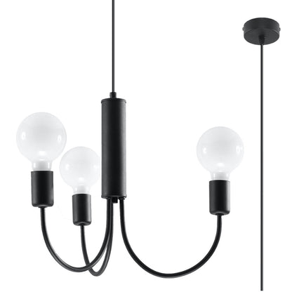 minimalistische zwarte Kroonluchter PICCOLO 3