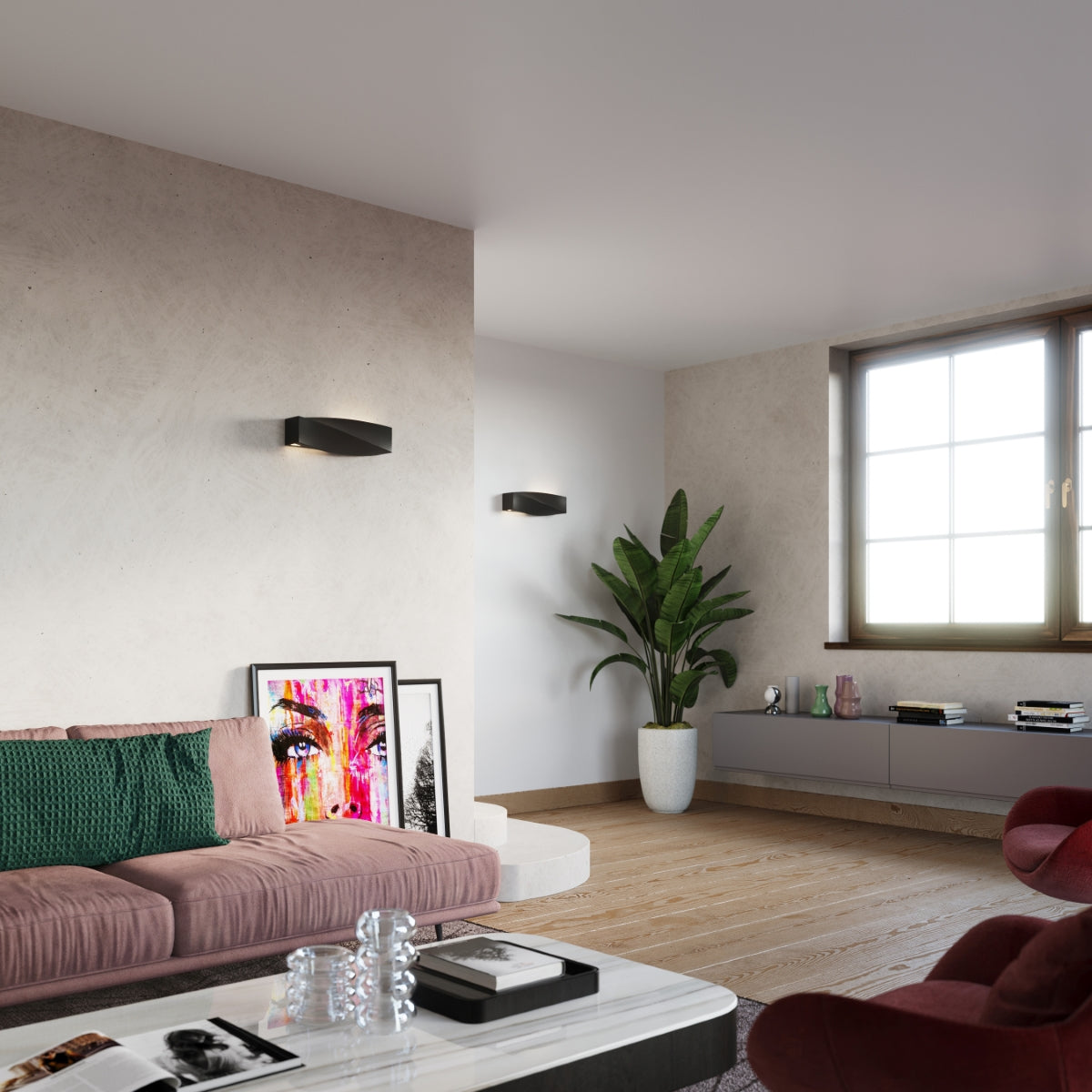 Wandlamp keramiek SIGMA zwart