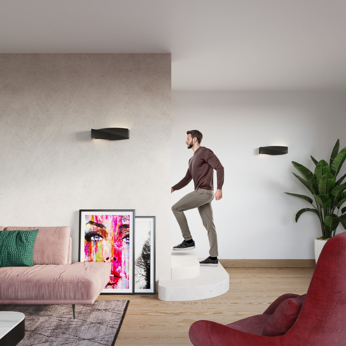 Wandlamp keramiek SIGMA zwart