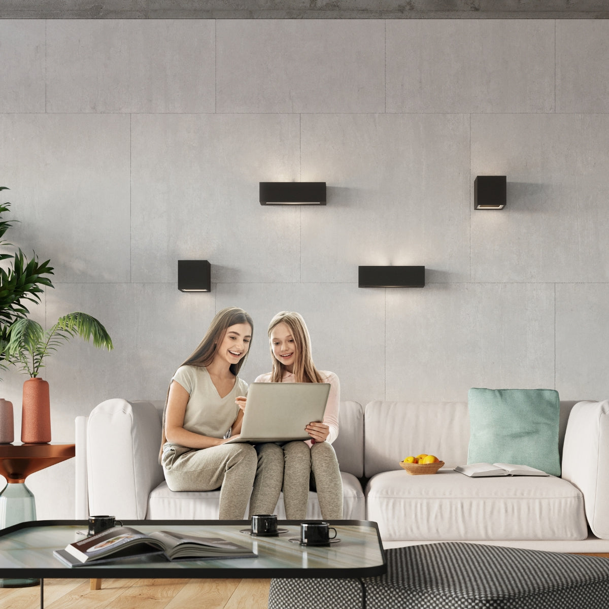 Wandlamp keramiek LEO zwart