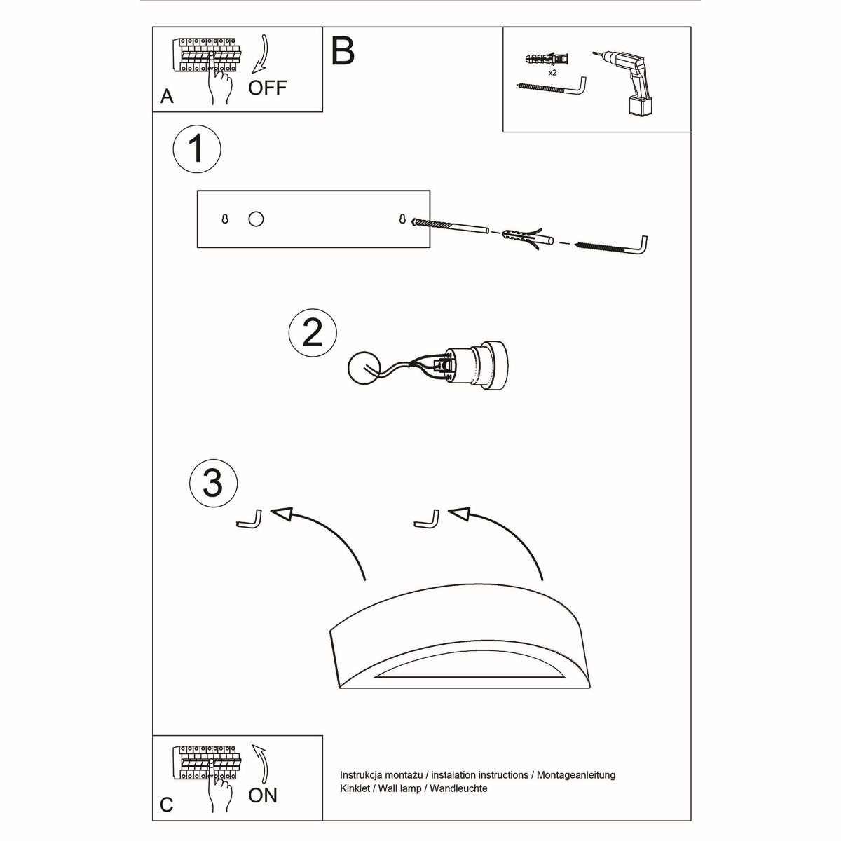Wandlamp keramiek ATENA grijs