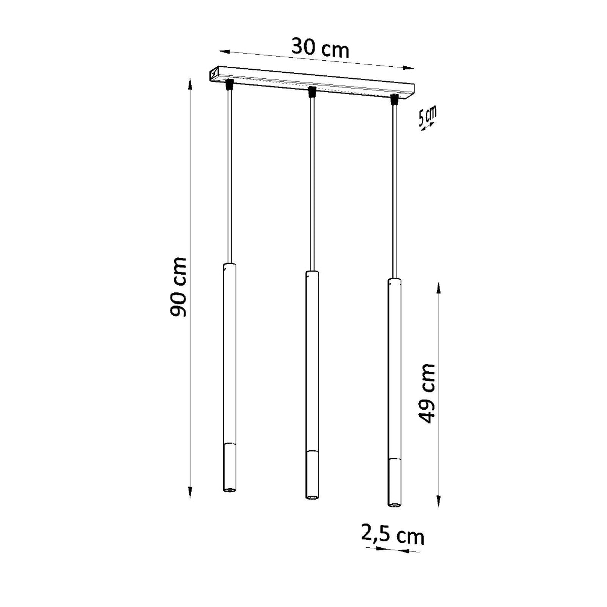 Hanglamp MOZAICA 3L zwart/chroom