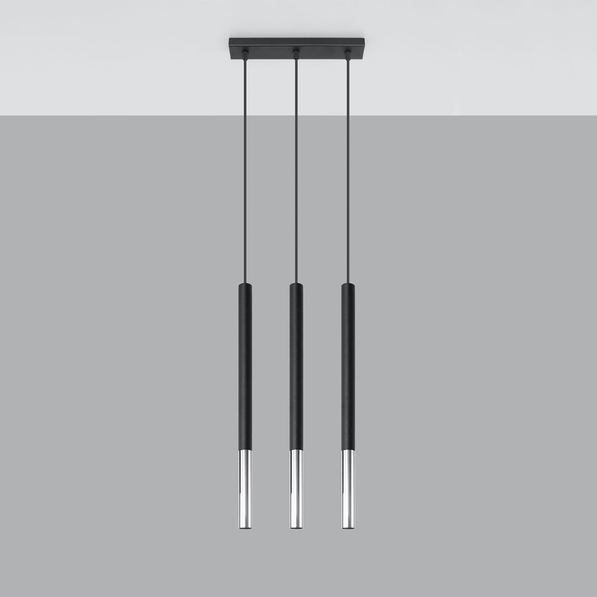 Hanglamp MOZAICA 3L zwart/chroom