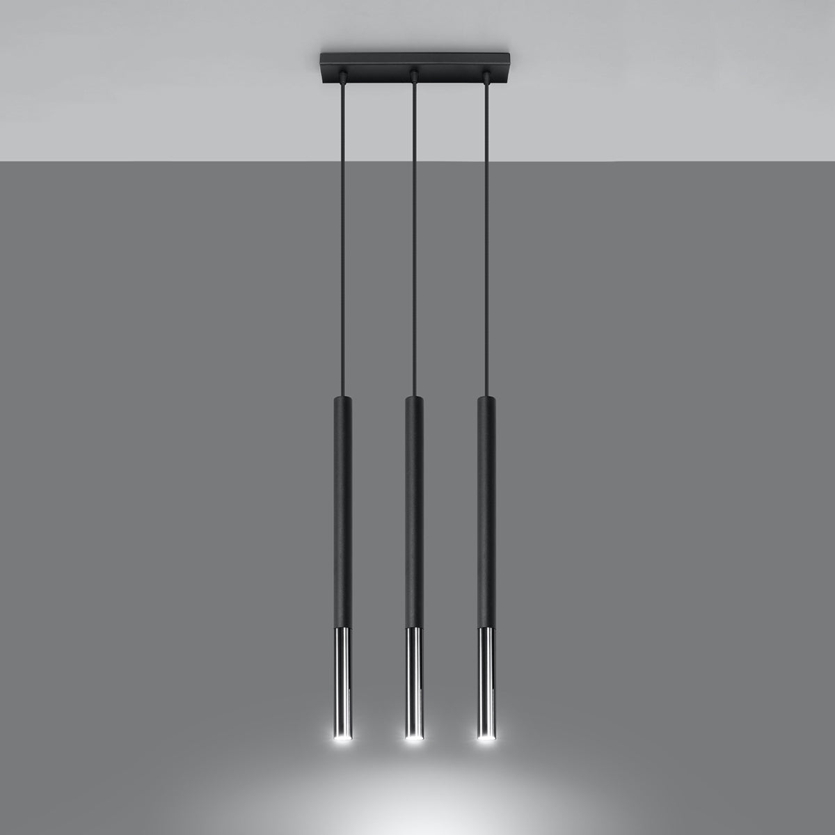 Hanglamp MOZAICA 3L zwart/chroom