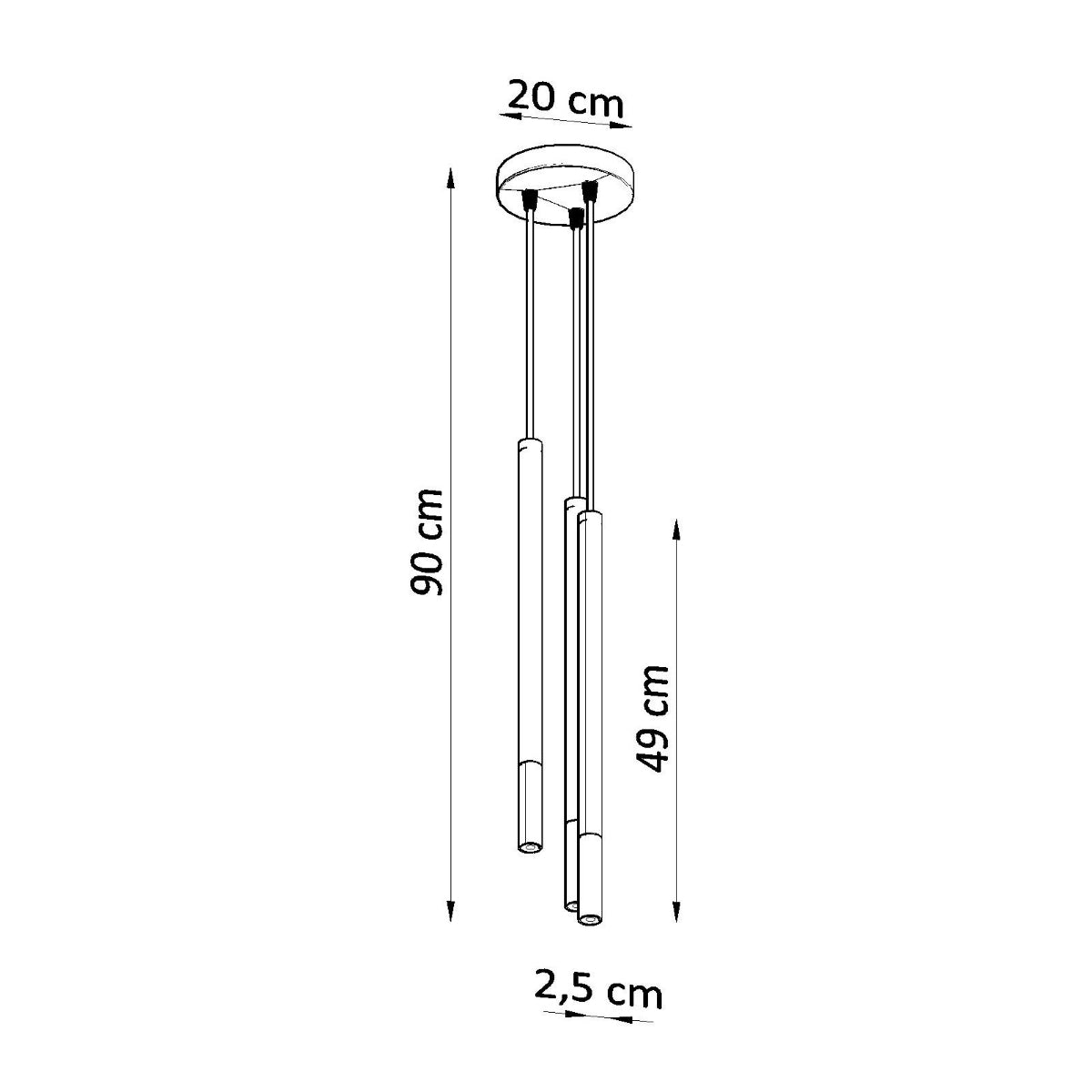 Hanglamp MOZAICA 3P zwart/chroom
