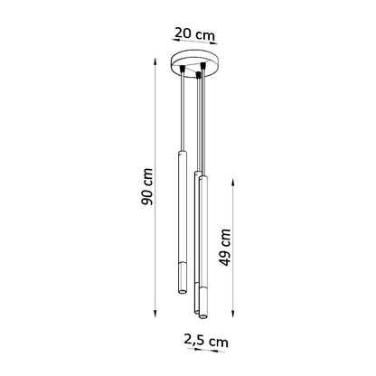 Hanglamp MOZAICA 3P zwart/chroom