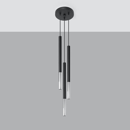 Hanglamp MOZAICA 3P zwart/chroom