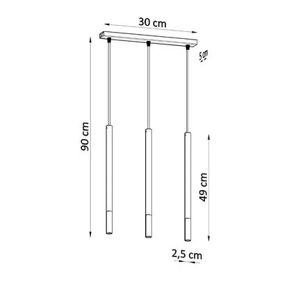 Hanglamp MOZAICA 3L zwart/goud