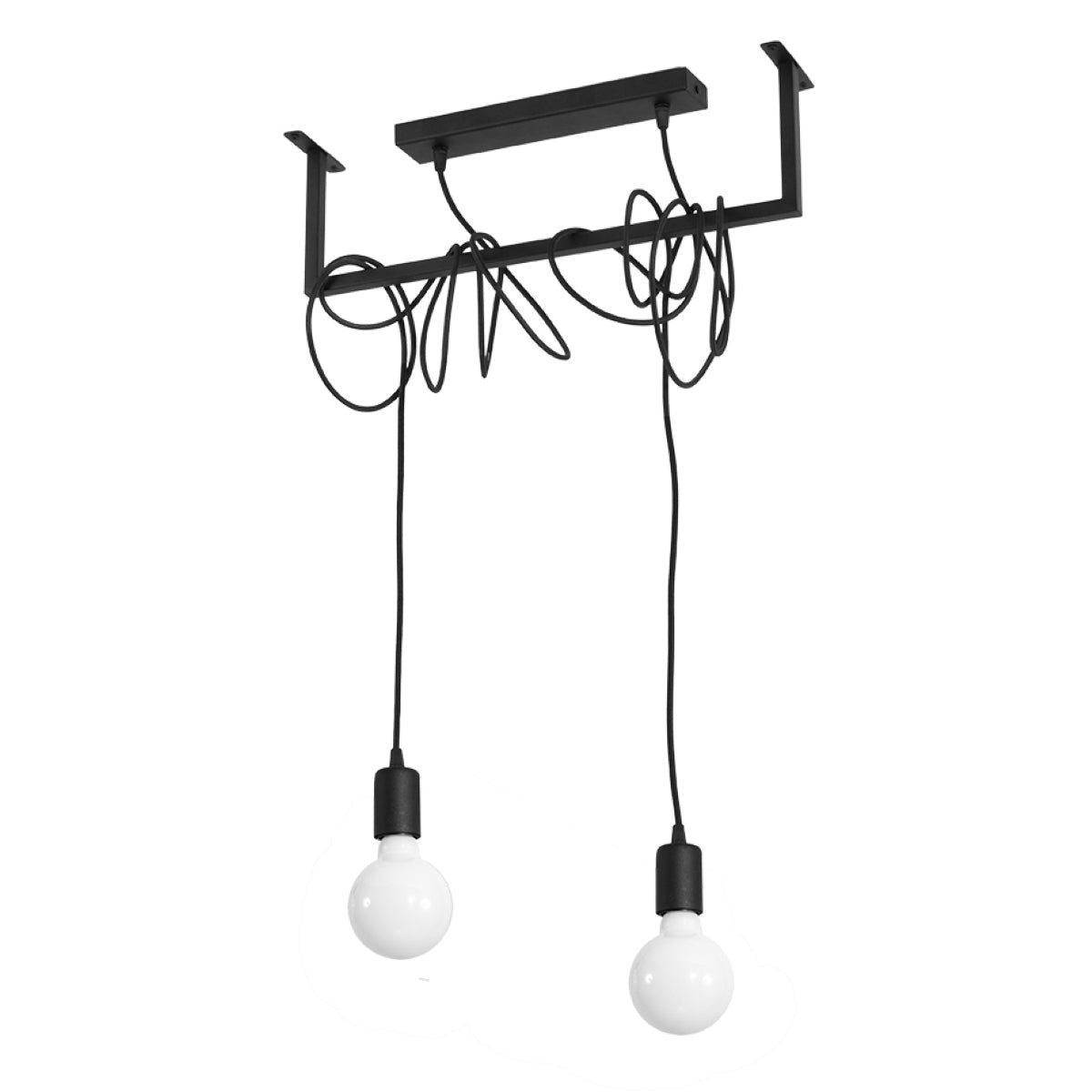 Minimalistische zwarte Kroonluchter SALAMANCA 2