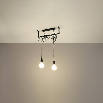 Minimalistische zwarte Kroonluchter SALAMANCA 2