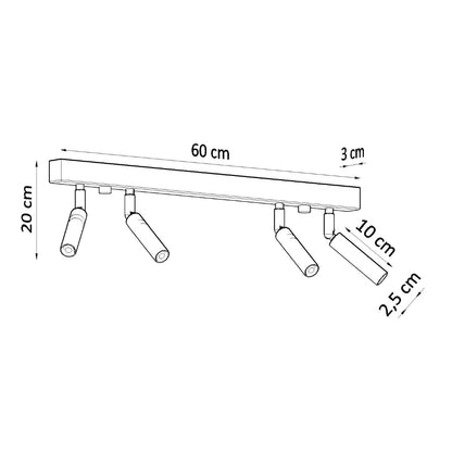 Plafondlamp EYETECH 4 wit