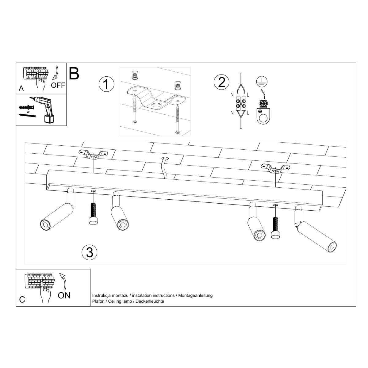 Plafondlamp EYETECH 4 wit