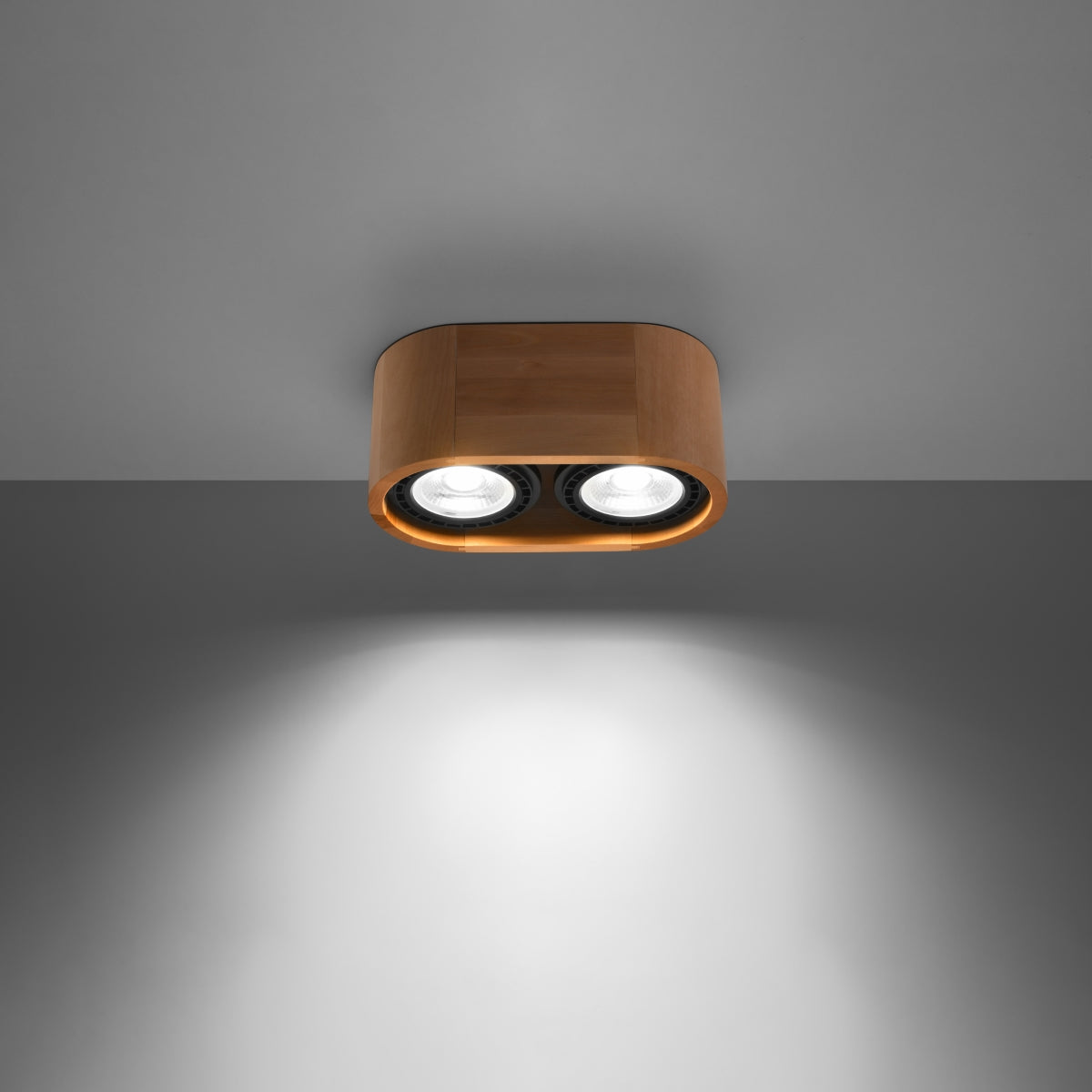 Plafondlamp BASIC 2 naturel hout