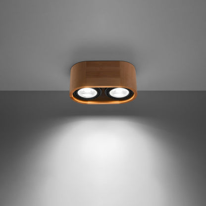 Plafondlamp BASIC 2 naturel hout