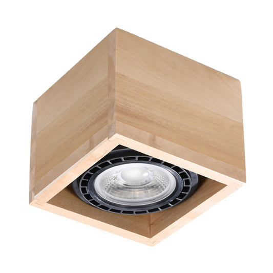 Plafondlamp QUATRO 1 natuurlijk hout