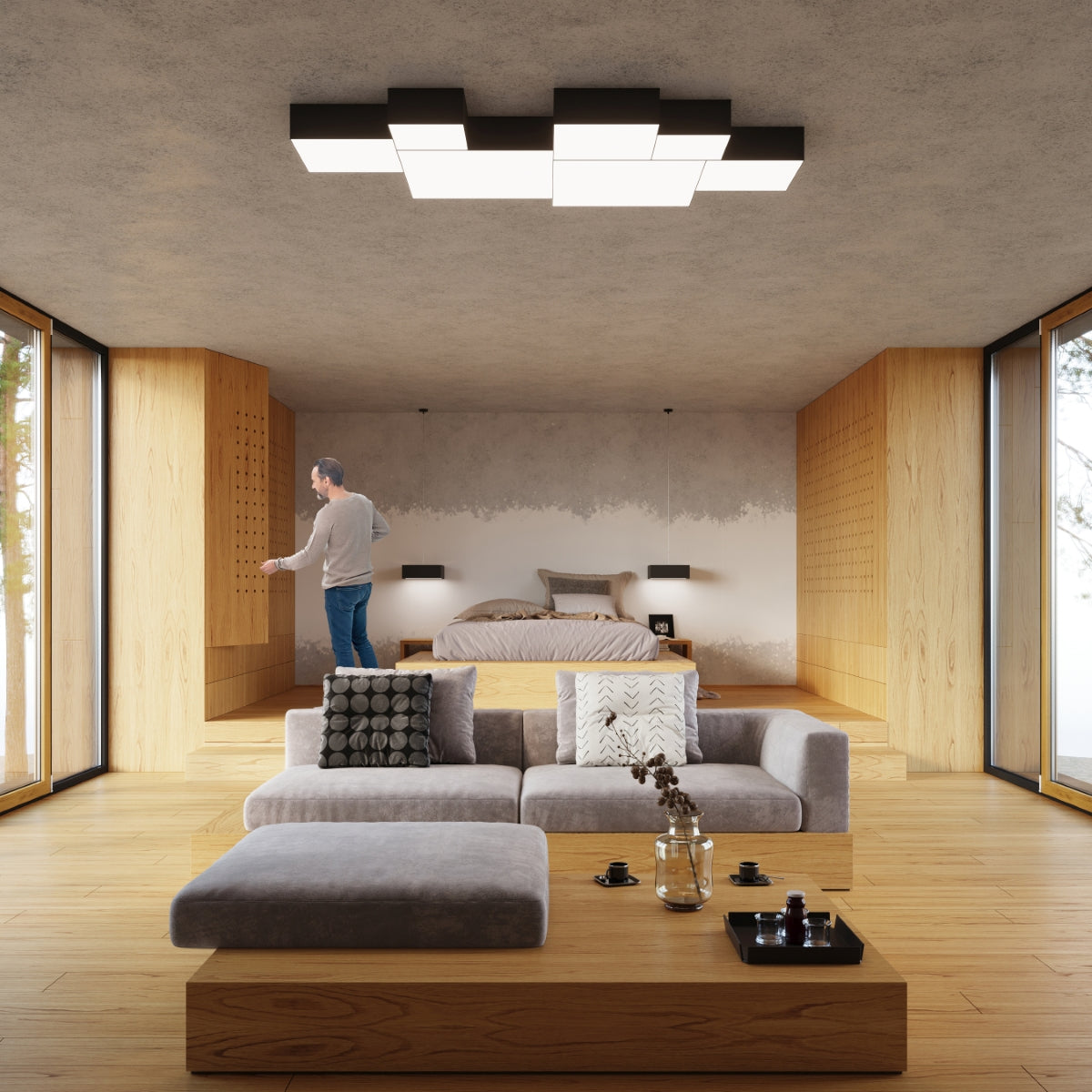 Plafondlamp HORUS 55 zwart
