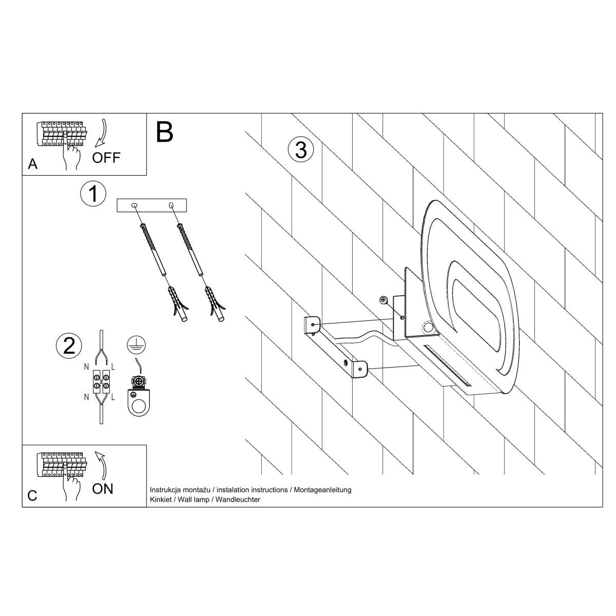 Wandlamp SACCON wit