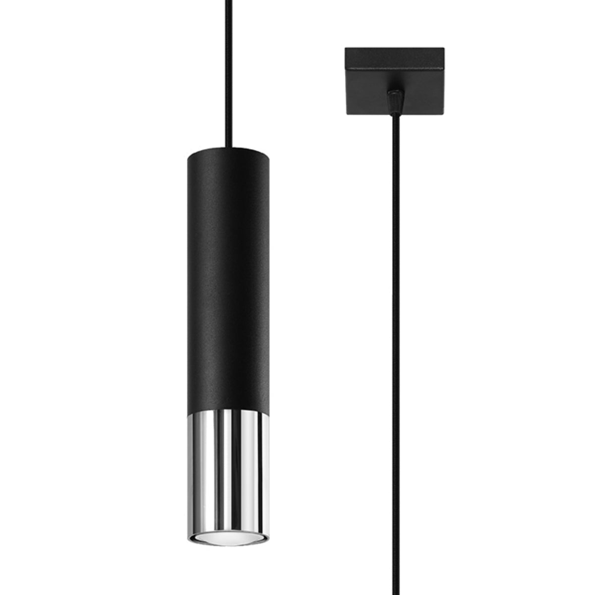 Hanglamp LOOPEZ 1 zwart/chroom