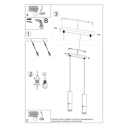 Hanglamp LOOPEZ 2 zwart/chroom