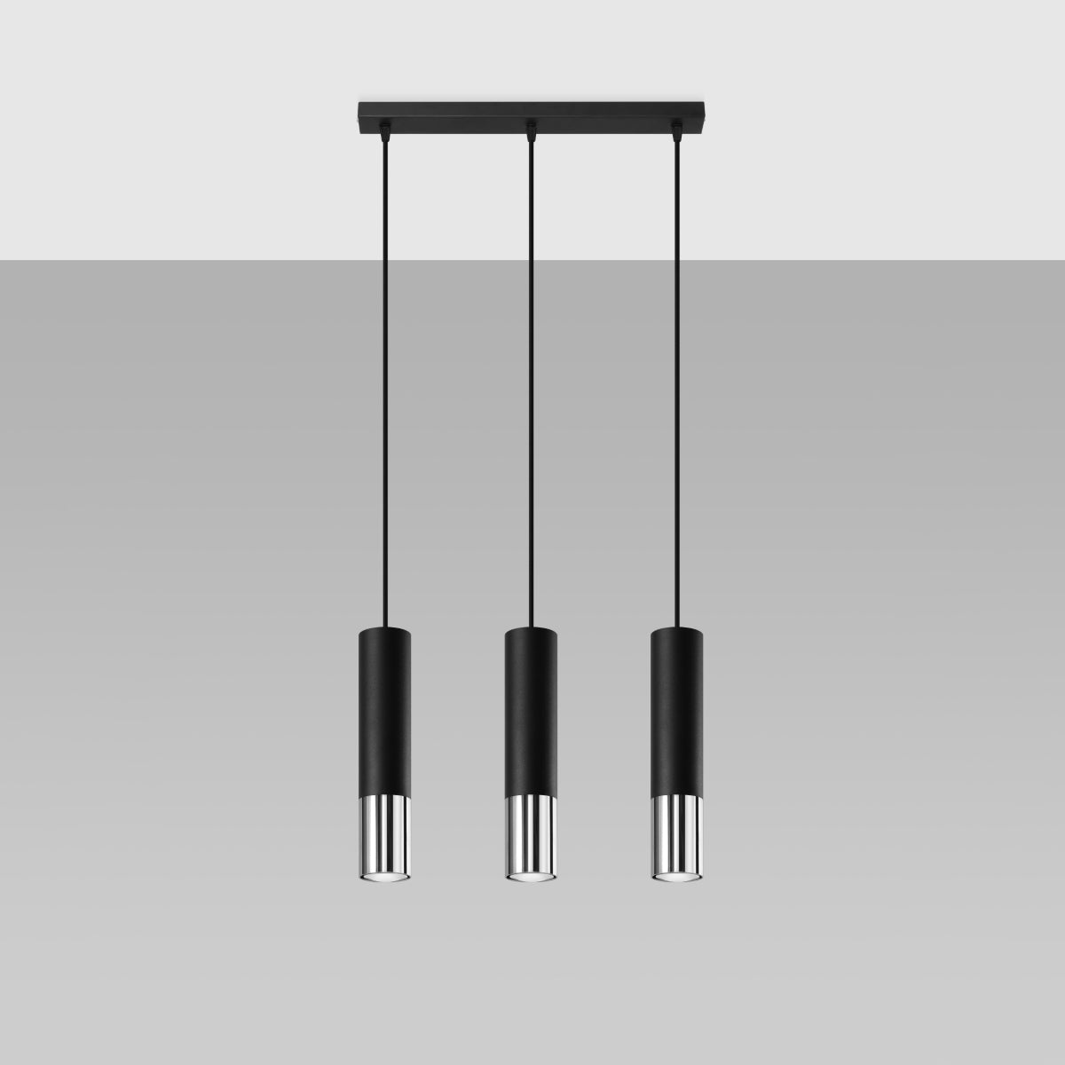 Hanglamp LOOPEZ 3L zwart/chroom