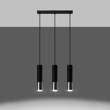 Hanglamp LOOPEZ 3L zwart/chroom