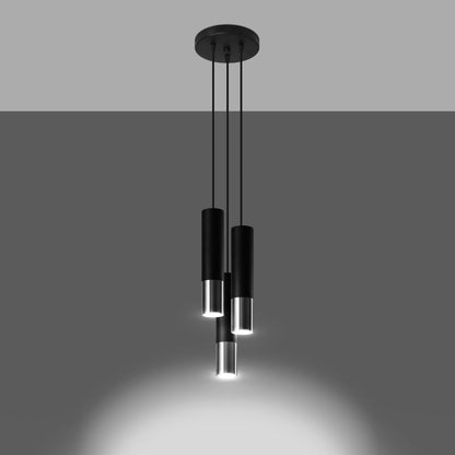 Hanglamp LOOPEZ 3P zwart/chroom