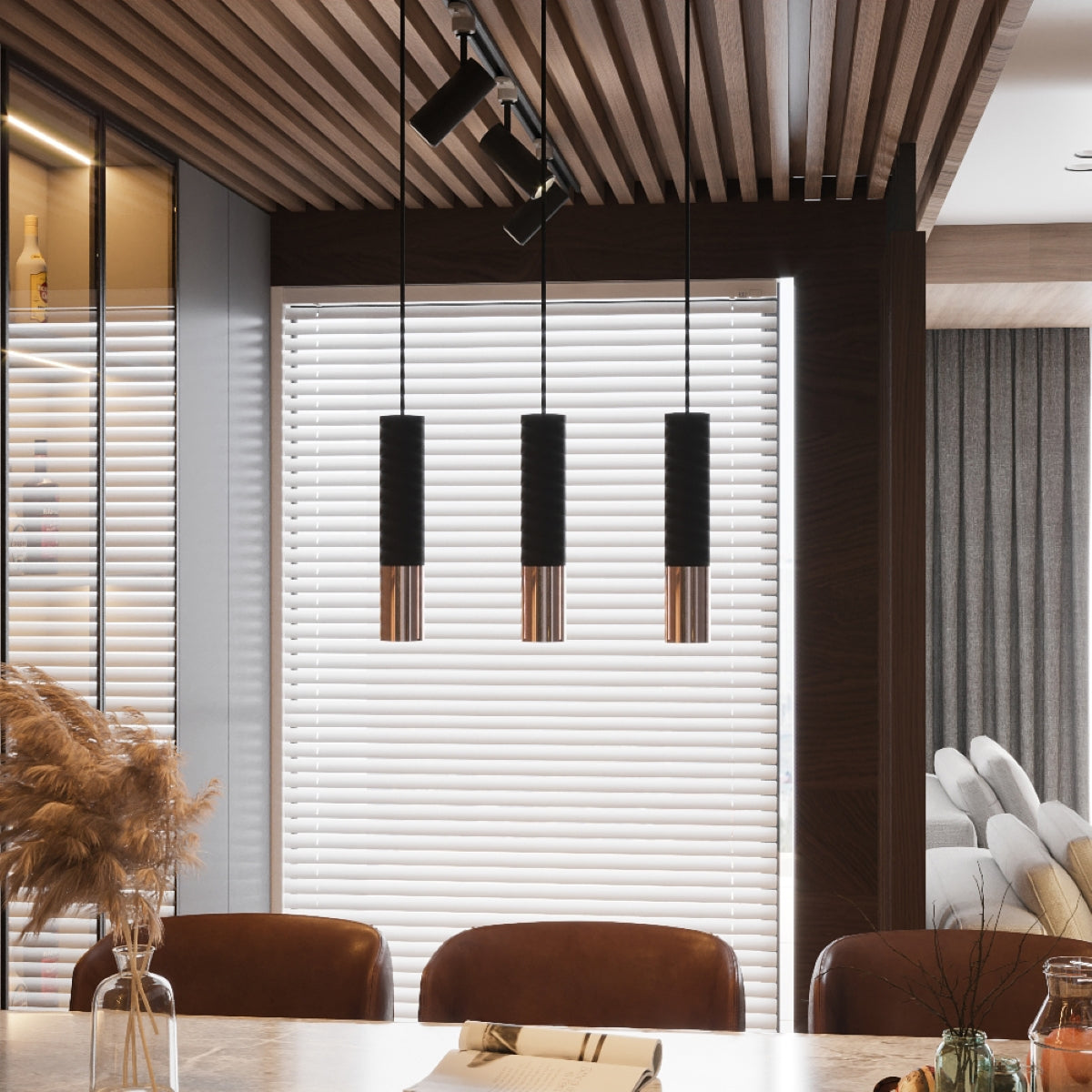 Hanglamp LOOPEZ 1 zwart/koper