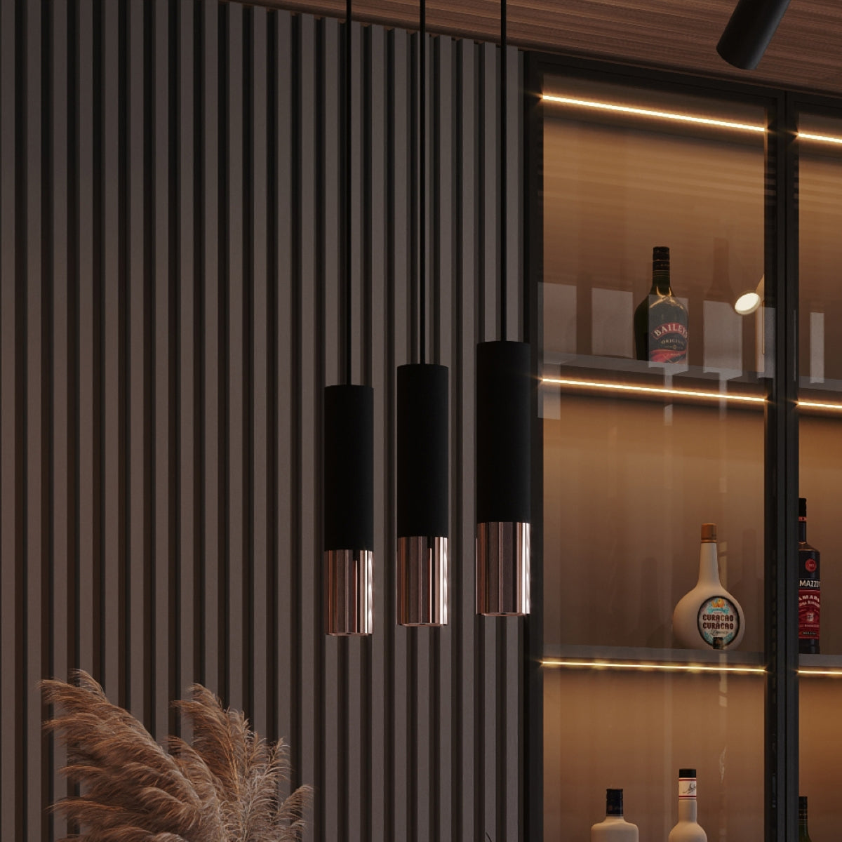 Hanglamp LOOPEZ 1 zwart/koper