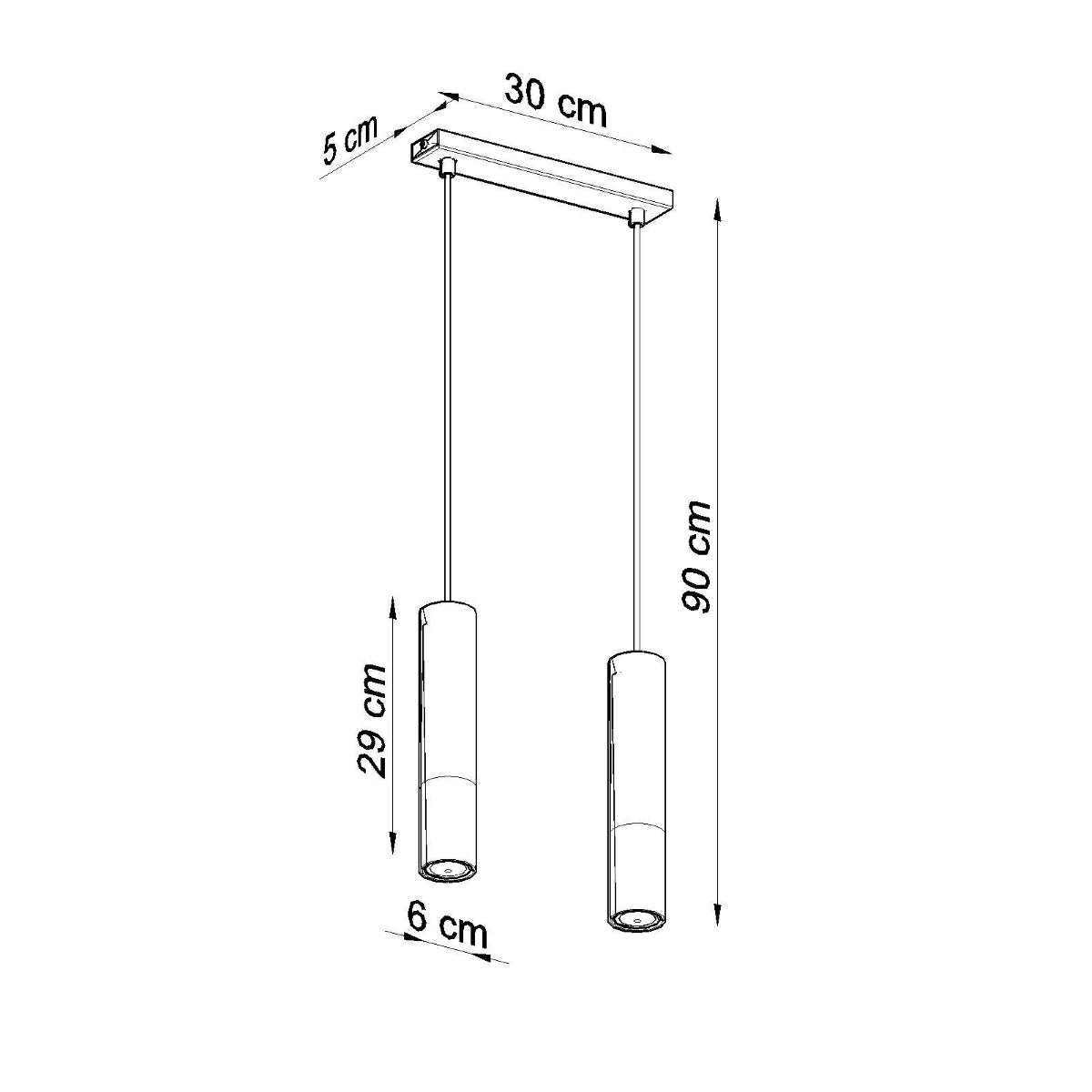 Hanglamp LOOPEZ 2 zwart/koper