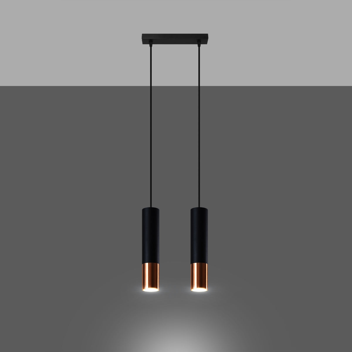 Hanglamp LOOPEZ 2 zwart/koper