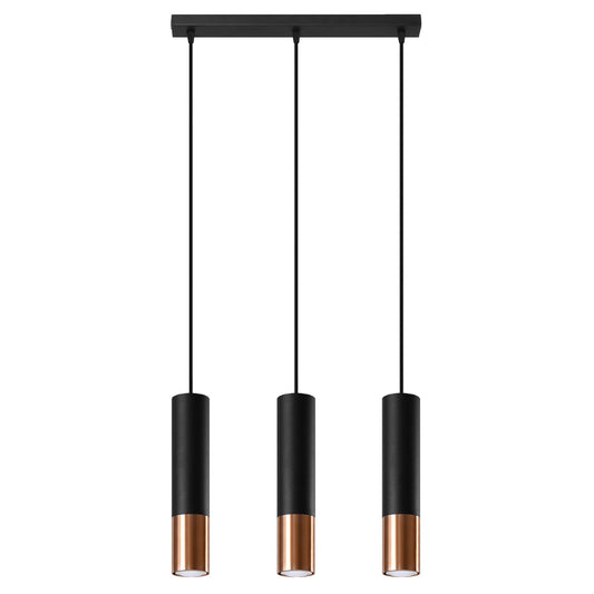 Hanglamp LOOPEZ 3L zwart/koper
