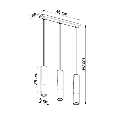 Hanglamp LOOPEZ 3L zwart/koper