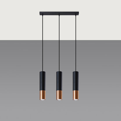 Hanglamp LOOPEZ 3L zwart/koper