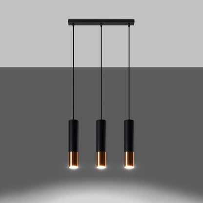 Hanglamp LOOPEZ 3L zwart/koper
