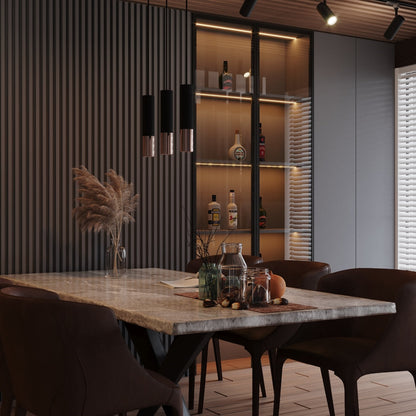 Hanglamp LOOPEZ 3P zwart/koper