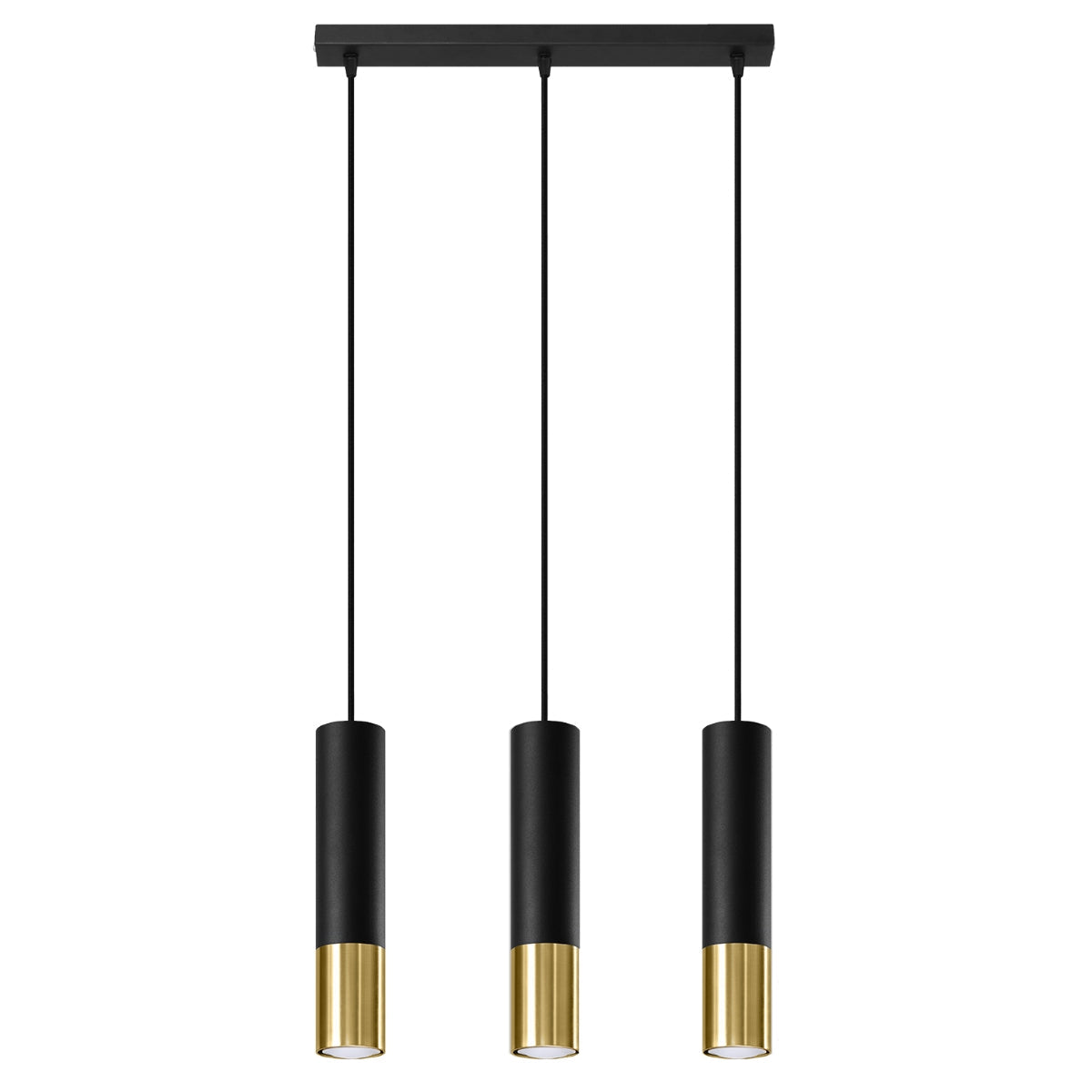 Hanglamp LOOPEZ 3L zwart/goud