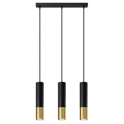 Hanglamp LOOPEZ 3L zwart/goud