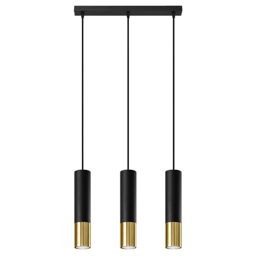 Hanglamp LOOPEZ 3L zwart/goud