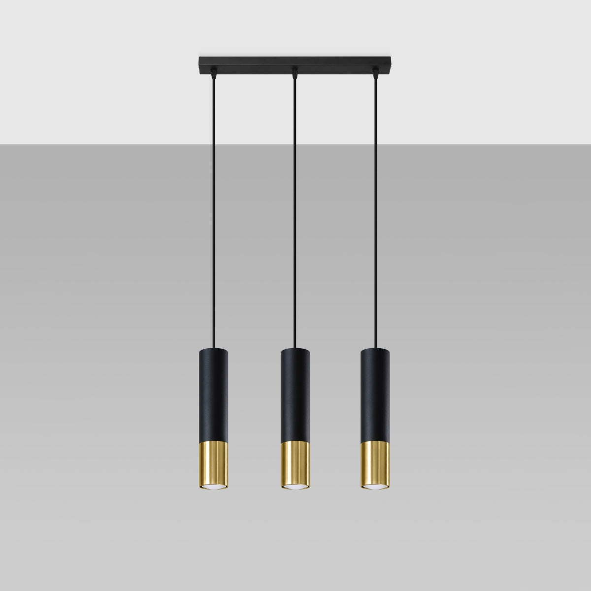 Hanglamp LOOPEZ 3L zwart/goud