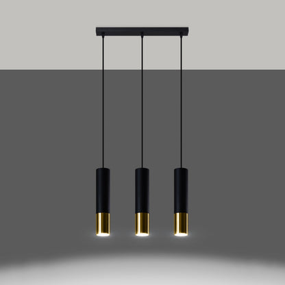 Hanglamp LOOPEZ 3L zwart/goud