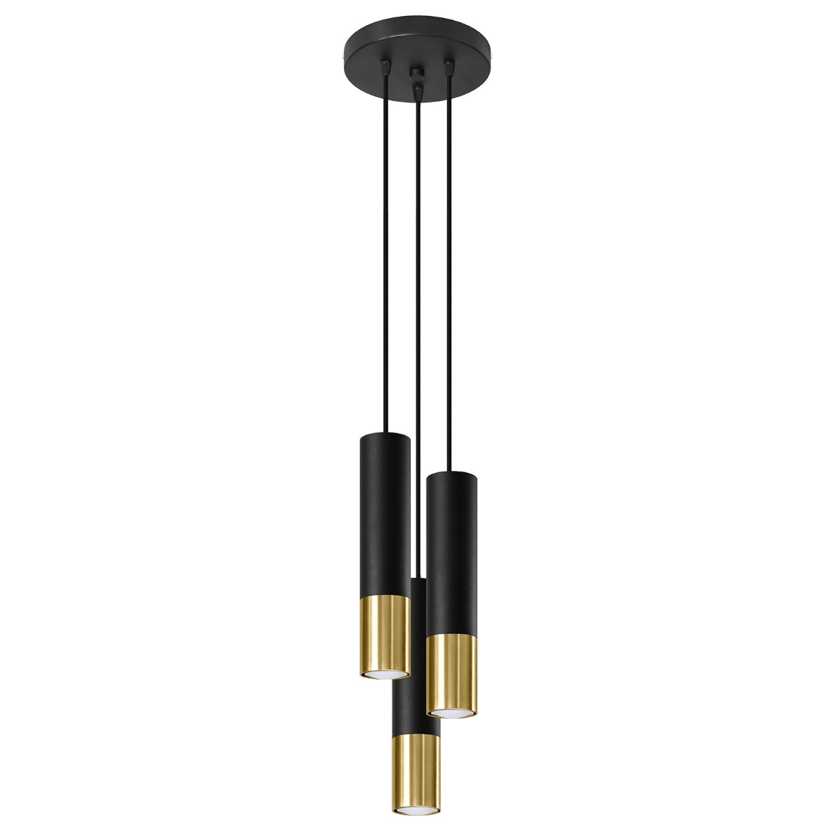 Hanglamp LOOPEZ 3P zwart/goud
