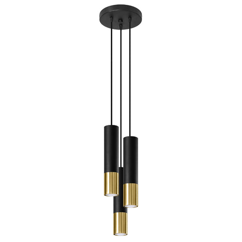 Hanglamp LOOPEZ 3P zwart/goud