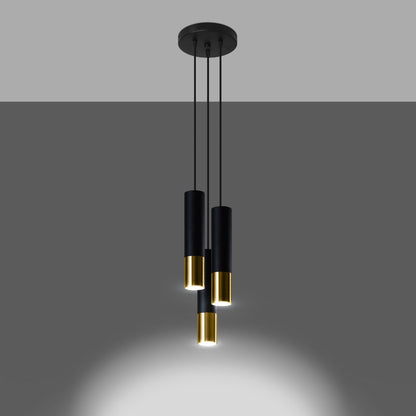 Hanglamp LOOPEZ 3P zwart/goud