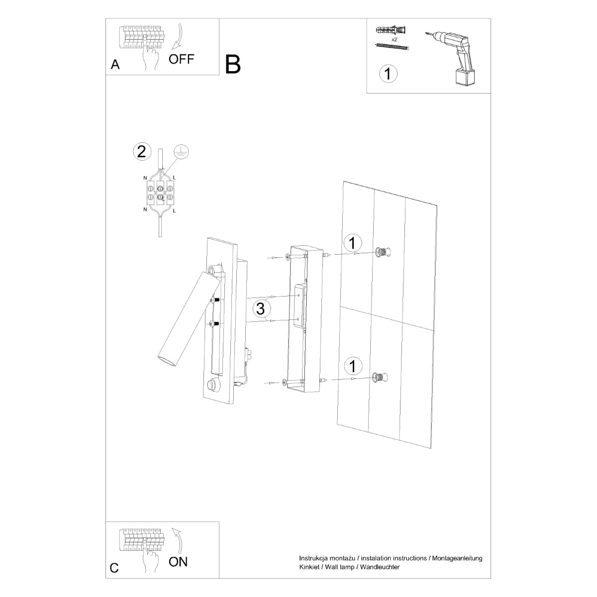 Wandlamp ENIF zwart