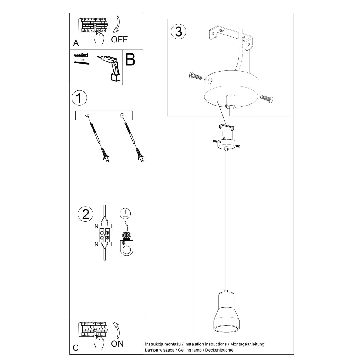 Hanglamp QUBIC zwart
