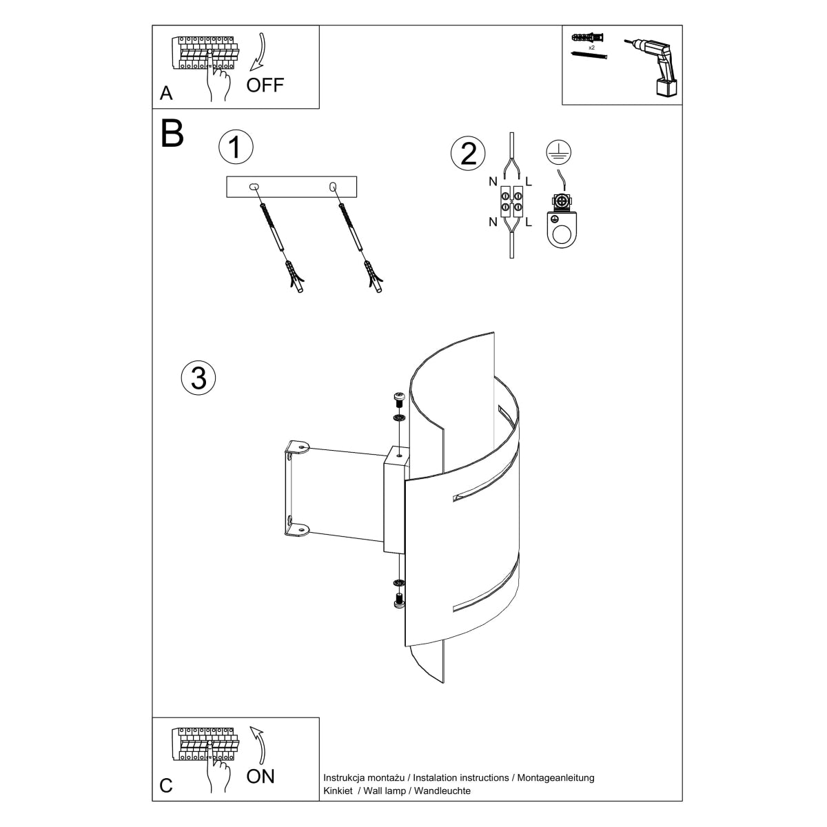 Wandlamp HESTIA wit